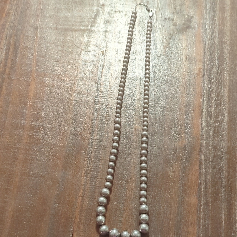 Vintage 925 Sterling Silver Graduated Ball Necklace - Picture 3 of 6